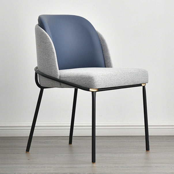 Contemporary Kitchen Chair Armless Side Chair with Metal Legs Blue 1 Piece Clearhalo ' kitchen&dining_furn' 'Dining Chairs' 'Dining Tables & Seating' 'dining_chair' 'furn' 'furn_dining_chair' 'Furniture' 'furniture_dining_chair' 'Kitchen & Dining Furniture' 'kitchen' 4577664