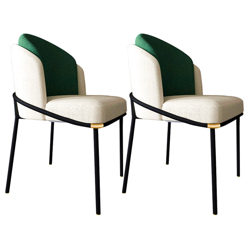 Contemporary Kitchen Chair Armless Side Chair with Metal Legs Blackish Green 2 Piece Set Clearhalo ' kitchen&dining_furn' 'Dining Chairs' 'Dining Tables & Seating' 'dining_chair' 'furn' 'furn_dining_chair' 'Furniture' 'furniture_dining_chair' 'Kitchen & Dining Furniture' 'kitchen' 4577677