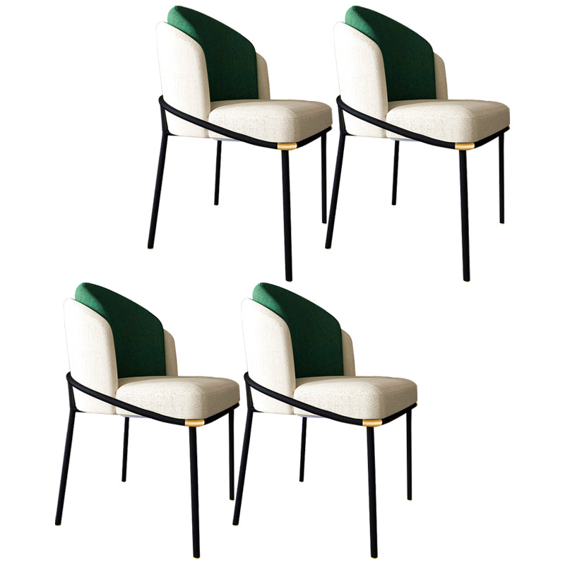 Contemporary Kitchen Chair Armless Side Chair with Metal Legs Blackish Green 4 Piece Set Clearhalo ' kitchen&dining_furn' 'Dining Chairs' 'Dining Tables & Seating' 'dining_chair' 'furn' 'furn_dining_chair' 'Furniture' 'furniture_dining_chair' 'Kitchen & Dining Furniture' 'kitchen' 4577678