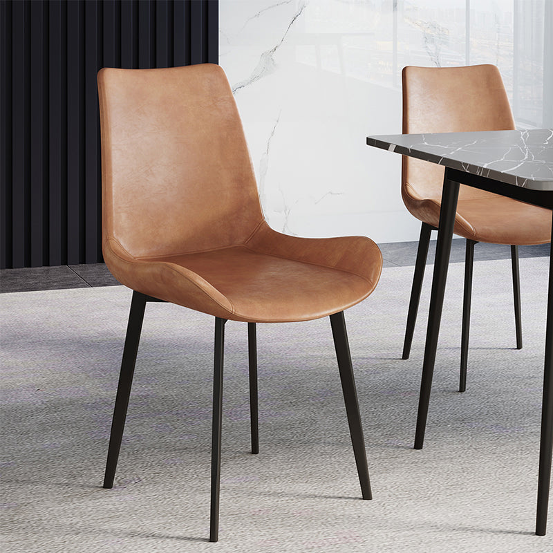 Contemporary Kitchen Chairs Armless Side Chair with Metal Legs Clearhalo ' kitchen&dining_furn' 'Dining Chairs' 'Dining Tables & Seating' 'dining_chair' 'furn' 'furn_dining_chair' 'Furniture' 'furniture_dining_chair' 'Kitchen & Dining Furniture' 'kitchen' 4577680