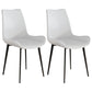 Contemporary Kitchen Chairs Armless Side Chair with Metal Legs White 2 Piece Set Clearhalo ' kitchen&dining_furn' 'Dining Chairs' 'Dining Tables & Seating' 'dining_chair' 'furn' 'furn_dining_chair' 'Furniture' 'furniture_dining_chair' 'Kitchen & Dining Furniture' 'kitchen' 4577685