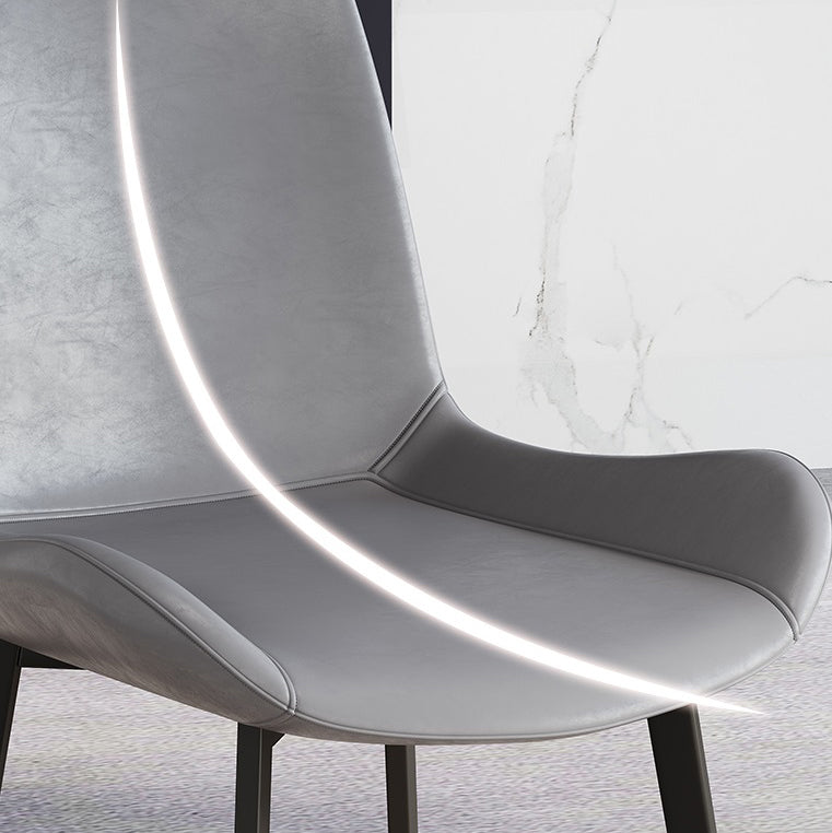 Contemporary Kitchen Chairs Armless Side Chair with Metal Legs Clearhalo ' kitchen&dining_furn' 'Dining Chairs' 'Dining Tables & Seating' 'dining_chair' 'furn' 'furn_dining_chair' 'Furniture' 'furniture_dining_chair' 'Kitchen & Dining Furniture' 'kitchen' 4577690