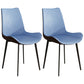 Contemporary Kitchen Chairs Armless Side Chair with Metal Legs Blue-Brown 2 Piece Set Clearhalo ' kitchen&dining_furn' 'Dining Chairs' 'Dining Tables & Seating' 'dining_chair' 'furn' 'furn_dining_chair' 'Furniture' 'furniture_dining_chair' 'Kitchen & Dining Furniture' 'kitchen' 4577691