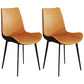Contemporary Kitchen Chairs Armless Side Chair with Metal Legs Yellow-Brown 2 Piece Set Clearhalo ' kitchen&dining_furn' 'Dining Chairs' 'Dining Tables & Seating' 'dining_chair' 'furn' 'furn_dining_chair' 'Furniture' 'furniture_dining_chair' 'Kitchen & Dining Furniture' 'kitchen' 4577692
