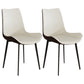 Contemporary Kitchen Chairs Armless Side Chair with Metal Legs Off-White 2 Piece Set Clearhalo ' kitchen&dining_furn' 'Dining Chairs' 'Dining Tables & Seating' 'dining_chair' 'furn' 'furn_dining_chair' 'Furniture' 'furniture_dining_chair' 'Kitchen & Dining Furniture' 'kitchen' 4577696