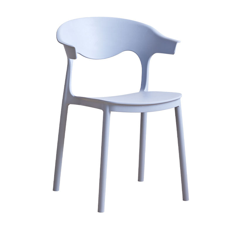 Contemporary Kitchen Stackable Chair Dining Armless Side Chair with Plastic Legs Blue 1 Piece Clearhalo ' kitchen&dining_furn' 'Dining Chairs' 'Dining Tables & Seating' 'dining_chair' 'furn' 'furn_dining_chair' 'Furniture' 'furniture_dining_chair' 'Kitchen & Dining Furniture' 'kitchen' 4577701
