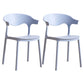 Contemporary Kitchen Stackable Chair Dining Armless Side Chair with Plastic Legs Blue 2 Piece Set Clearhalo ' kitchen&dining_furn' 'Dining Chairs' 'Dining Tables & Seating' 'dining_chair' 'furn' 'furn_dining_chair' 'Furniture' 'furniture_dining_chair' 'Kitchen & Dining Furniture' 'kitchen' 4577703