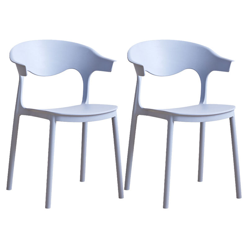 Contemporary Kitchen Stackable Chair Dining Armless Side Chair with Plastic Legs Blue 2 Piece Set Clearhalo ' kitchen&dining_furn' 'Dining Chairs' 'Dining Tables & Seating' 'dining_chair' 'furn' 'furn_dining_chair' 'Furniture' 'furniture_dining_chair' 'Kitchen & Dining Furniture' 'kitchen' 4577703