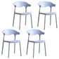 Contemporary Kitchen Stackable Chair Dining Armless Side Chair with Plastic Legs Blue 4 Piece Set Clearhalo ' kitchen&dining_furn' 'Dining Chairs' 'Dining Tables & Seating' 'dining_chair' 'furn' 'furn_dining_chair' 'Furniture' 'furniture_dining_chair' 'Kitchen & Dining Furniture' 'kitchen' 4577705