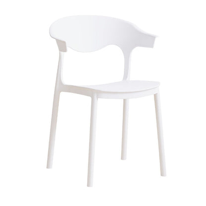 Contemporary Kitchen Stackable Chair Dining Armless Side Chair with Plastic Legs White 1 Piece Clearhalo ' kitchen&dining_furn' 'Dining Chairs' 'Dining Tables & Seating' 'dining_chair' 'furn' 'furn_dining_chair' 'Furniture' 'furniture_dining_chair' 'Kitchen & Dining Furniture' 'kitchen' 4577707