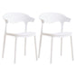 Contemporary Kitchen Stackable Chair Dining Armless Side Chair with Plastic Legs White 2 Piece Set Clearhalo ' kitchen&dining_furn' 'Dining Chairs' 'Dining Tables & Seating' 'dining_chair' 'furn' 'furn_dining_chair' 'Furniture' 'furniture_dining_chair' 'Kitchen & Dining Furniture' 'kitchen' 4577709