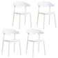 Contemporary Kitchen Stackable Chair Dining Armless Side Chair with Plastic Legs White 4 Piece Set Clearhalo ' kitchen&dining_furn' 'Dining Chairs' 'Dining Tables & Seating' 'dining_chair' 'furn' 'furn_dining_chair' 'Furniture' 'furniture_dining_chair' 'Kitchen & Dining Furniture' 'kitchen' 4577710
