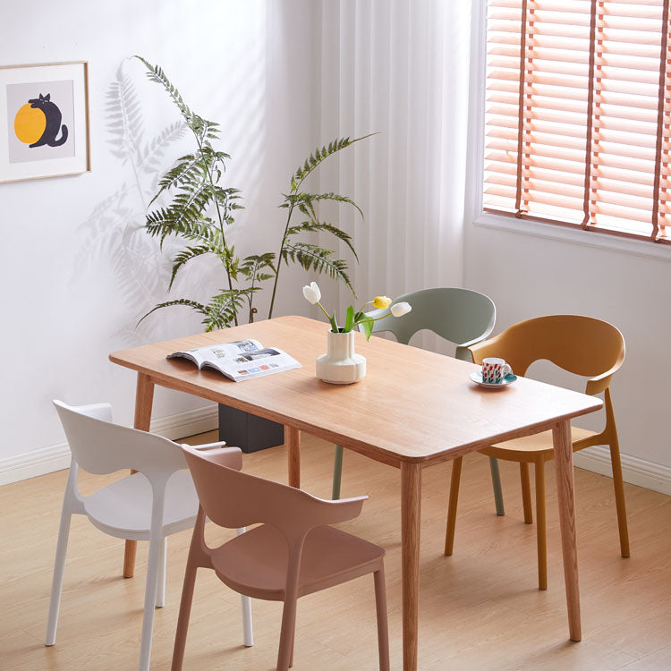 Contemporary Kitchen Stackable Chair Dining Armless Side Chair with Plastic Legs Clearhalo ' kitchen&dining_furn' 'Dining Chairs' 'Dining Tables & Seating' 'dining_chair' 'furn' 'furn_dining_chair' 'Furniture' 'furniture_dining_chair' 'Kitchen & Dining Furniture' 'kitchen' 4577718