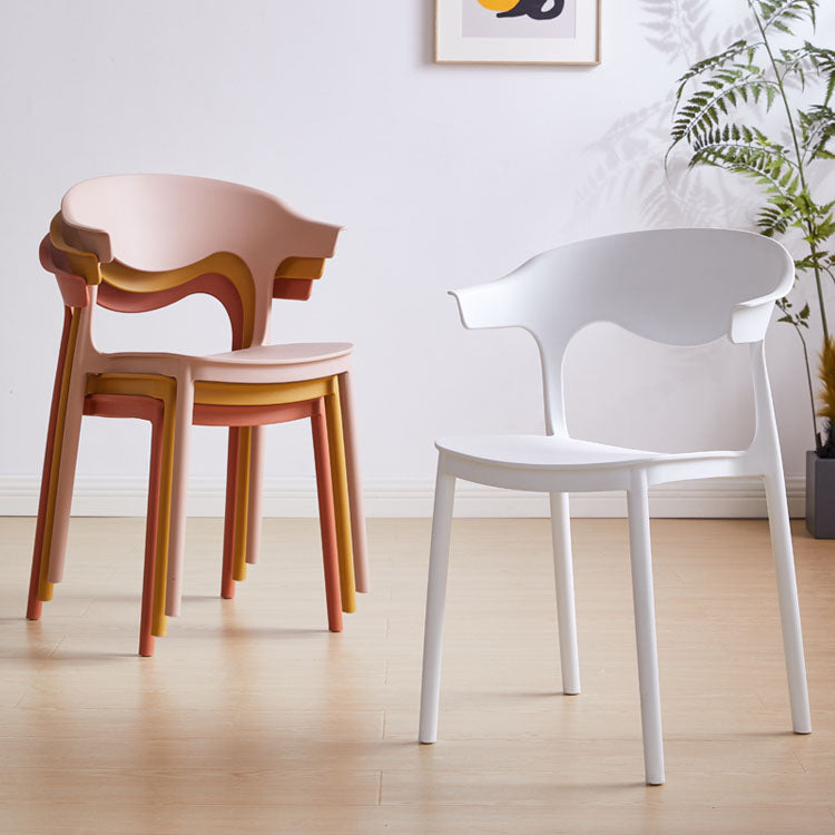 Contemporary Kitchen Stackable Chair Dining Armless Side Chair with Plastic Legs Clearhalo ' kitchen&dining_furn' 'Dining Chairs' 'Dining Tables & Seating' 'dining_chair' 'furn' 'furn_dining_chair' 'Furniture' 'furniture_dining_chair' 'Kitchen & Dining Furniture' 'kitchen' 4577720
