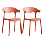 Contemporary Kitchen Stackable Chair Dining Armless Side Chair with Plastic Legs Red 2 Piece Set Clearhalo ' kitchen&dining_furn' 'Dining Chairs' 'Dining Tables & Seating' 'dining_chair' 'furn' 'furn_dining_chair' 'Furniture' 'furniture_dining_chair' 'Kitchen & Dining Furniture' 'kitchen' 4577721