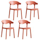 Contemporary Kitchen Stackable Chair Dining Armless Side Chair with Plastic Legs Red 4 Piece Set Clearhalo ' kitchen&dining_furn' 'Dining Chairs' 'Dining Tables & Seating' 'dining_chair' 'furn' 'furn_dining_chair' 'Furniture' 'furniture_dining_chair' 'Kitchen & Dining Furniture' 'kitchen' 4577723