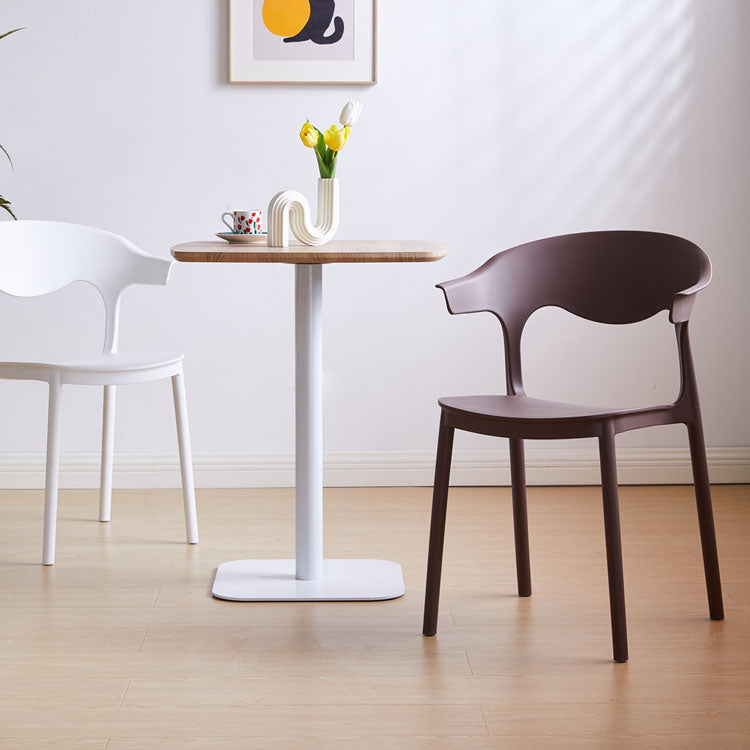 Contemporary Kitchen Stackable Chair Dining Armless Side Chair with Plastic Legs Clearhalo ' kitchen&dining_furn' 'Dining Chairs' 'Dining Tables & Seating' 'dining_chair' 'furn' 'furn_dining_chair' 'Furniture' 'furniture_dining_chair' 'Kitchen & Dining Furniture' 'kitchen' 4577725