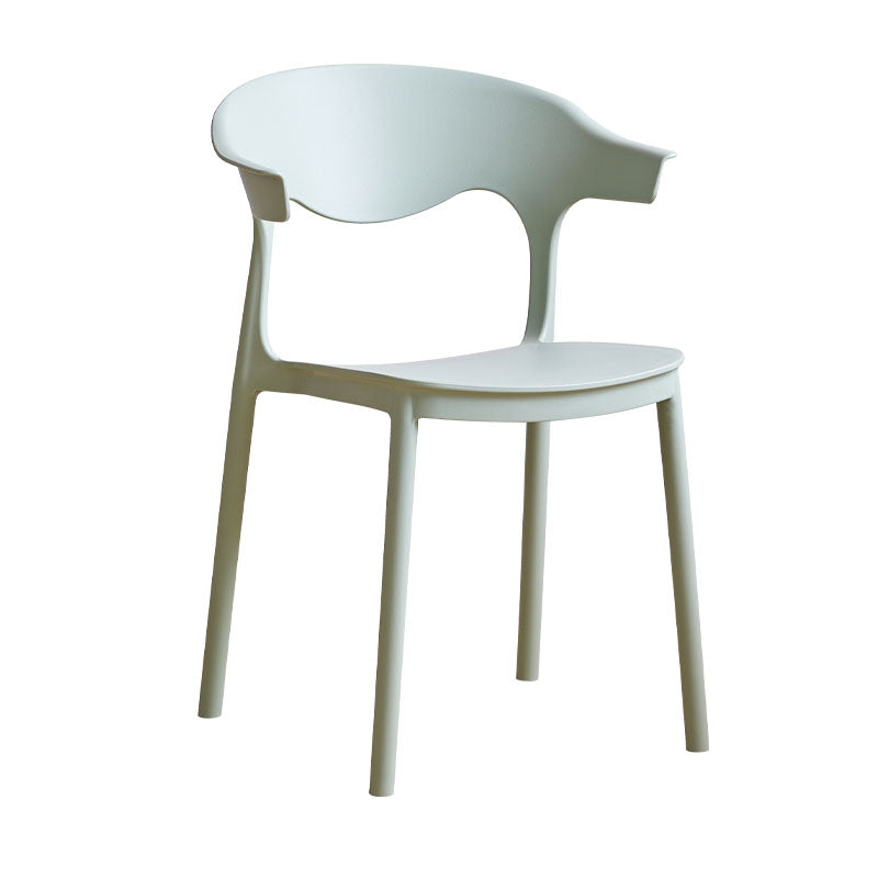 Contemporary Kitchen Stackable Chair Dining Armless Side Chair with Plastic Legs Green 1 Piece Clearhalo ' kitchen&dining_furn' 'Dining Chairs' 'Dining Tables & Seating' 'dining_chair' 'furn' 'furn_dining_chair' 'Furniture' 'furniture_dining_chair' 'Kitchen & Dining Furniture' 'kitchen' 4577731