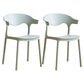 Contemporary Kitchen Stackable Chair Dining Armless Side Chair with Plastic Legs Green 2 Piece Set Clearhalo ' kitchen&dining_furn' 'Dining Chairs' 'Dining Tables & Seating' 'dining_chair' 'furn' 'furn_dining_chair' 'Furniture' 'furniture_dining_chair' 'Kitchen & Dining Furniture' 'kitchen' 4577732