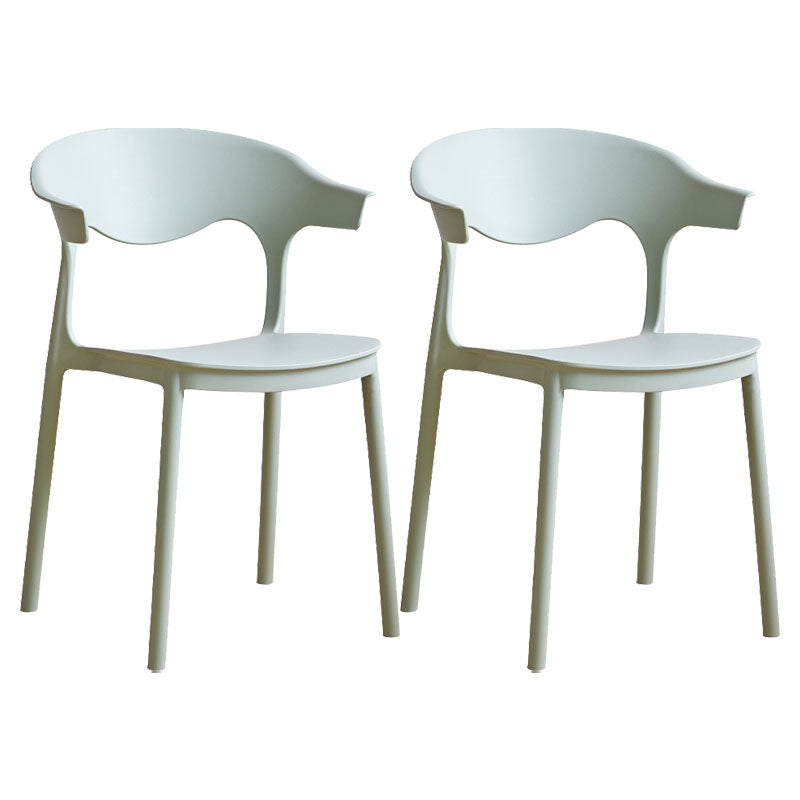 Contemporary Kitchen Stackable Chair Dining Armless Side Chair with Plastic Legs Green 2 Piece Set Clearhalo ' kitchen&dining_furn' 'Dining Chairs' 'Dining Tables & Seating' 'dining_chair' 'furn' 'furn_dining_chair' 'Furniture' 'furniture_dining_chair' 'Kitchen & Dining Furniture' 'kitchen' 4577732