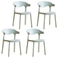 Contemporary Kitchen Stackable Chair Dining Armless Side Chair with Plastic Legs Green 4 Piece Set Clearhalo ' kitchen&dining_furn' 'Dining Chairs' 'Dining Tables & Seating' 'dining_chair' 'furn' 'furn_dining_chair' 'Furniture' 'furniture_dining_chair' 'Kitchen & Dining Furniture' 'kitchen' 4577733