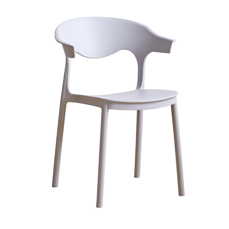 Contemporary Kitchen Stackable Chair Dining Armless Side Chair with Plastic Legs Grey 1 Piece Clearhalo ' kitchen&dining_furn' 'Dining Chairs' 'Dining Tables & Seating' 'dining_chair' 'furn' 'furn_dining_chair' 'Furniture' 'furniture_dining_chair' 'Kitchen & Dining Furniture' 'kitchen' 4577734