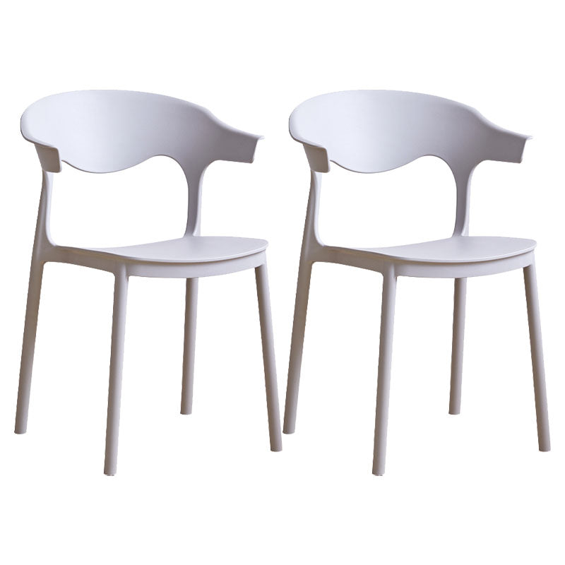 Contemporary Kitchen Stackable Chair Dining Armless Side Chair with Plastic Legs Grey 2 Piece Set Clearhalo ' kitchen&dining_furn' 'Dining Chairs' 'Dining Tables & Seating' 'dining_chair' 'furn' 'furn_dining_chair' 'Furniture' 'furniture_dining_chair' 'Kitchen & Dining Furniture' 'kitchen' 4577735