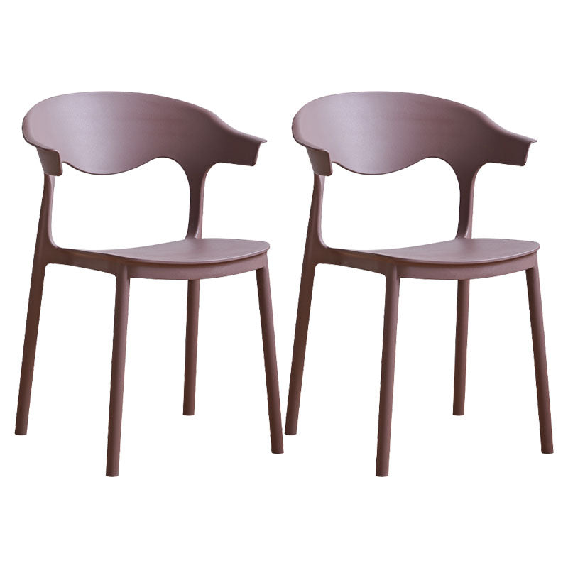 Contemporary Kitchen Stackable Chair Dining Armless Side Chair with Plastic Legs Purple 2 Piece Set Clearhalo ' kitchen&dining_furn' 'Dining Chairs' 'Dining Tables & Seating' 'dining_chair' 'furn' 'furn_dining_chair' 'Furniture' 'furniture_dining_chair' 'Kitchen & Dining Furniture' 'kitchen' 4577738