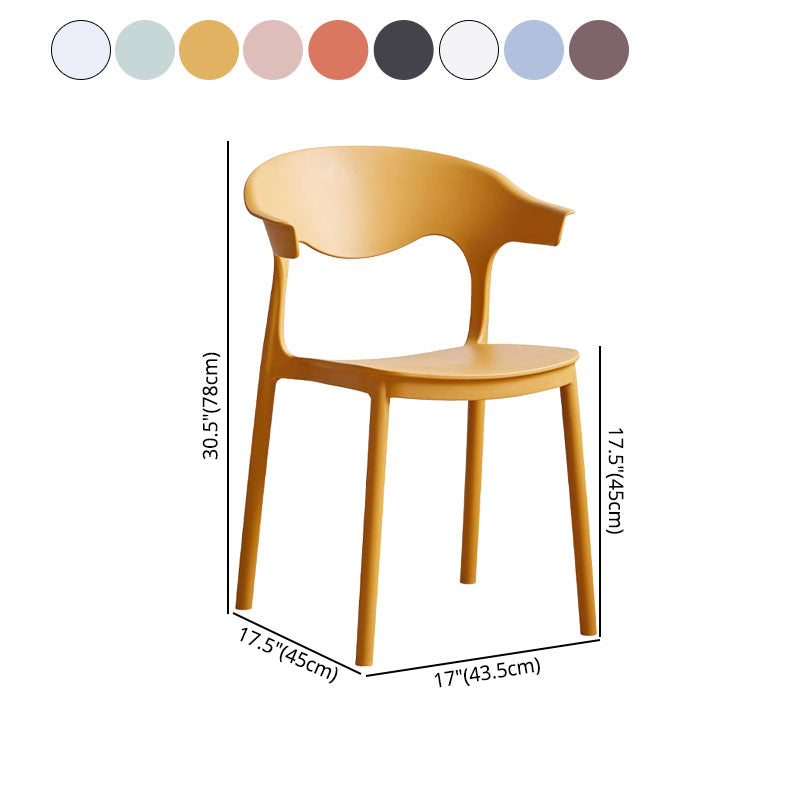 Contemporary Kitchen Stackable Chair Dining Armless Side Chair with Plastic Legs Clearhalo ' kitchen&dining_furn' 'Dining Chairs' 'Dining Tables & Seating' 'dining_chair' 'furn' 'furn_dining_chair' 'Furniture' 'furniture_dining_chair' 'Kitchen & Dining Furniture' 'kitchen' 4577740