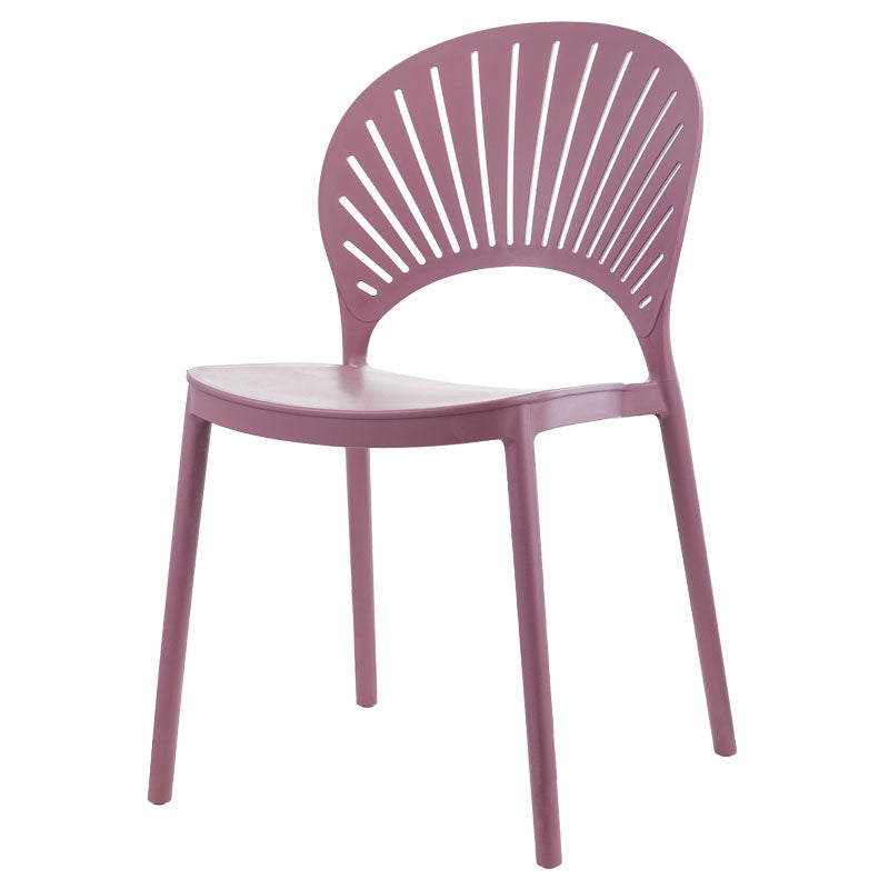 Contemporary Kitchen Stackable Chairs Plastic Dining Armless Side Chair Purple 1 Piece Clearhalo ' kitchen&dining_furn' 'Dining Chairs' 'Dining Tables & Seating' 'dining_chair' 'furn' 'furn_dining_chair' 'Furniture' 'furniture_dining_chair' 'Kitchen & Dining Furniture' 'kitchen' 4577742