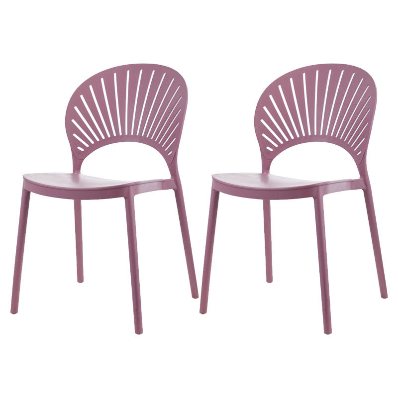 Contemporary Kitchen Stackable Chairs Plastic Dining Armless Side Chair Purple 2 Piece Set Clearhalo ' kitchen&dining_furn' 'Dining Chairs' 'Dining Tables & Seating' 'dining_chair' 'furn' 'furn_dining_chair' 'Furniture' 'furniture_dining_chair' 'Kitchen & Dining Furniture' 'kitchen' 4577743