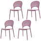 Contemporary Kitchen Stackable Chairs Plastic Dining Armless Side Chair Purple 4 Piece Set Clearhalo ' kitchen&dining_furn' 'Dining Chairs' 'Dining Tables & Seating' 'dining_chair' 'furn' 'furn_dining_chair' 'Furniture' 'furniture_dining_chair' 'Kitchen & Dining Furniture' 'kitchen' 4577746