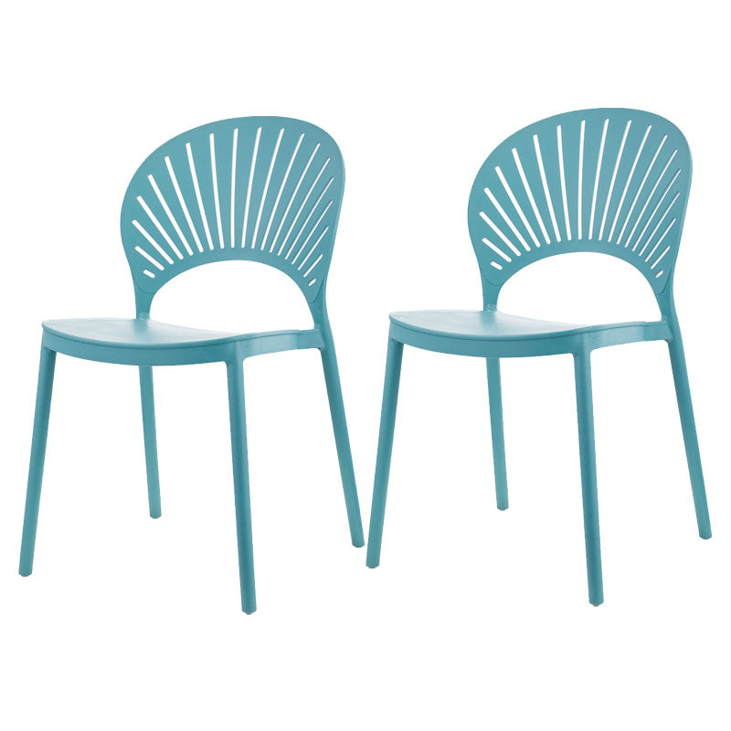 Contemporary Kitchen Stackable Chairs Plastic Dining Armless Side Chair Blue 2 Piece Set Clearhalo ' kitchen&dining_furn' 'Dining Chairs' 'Dining Tables & Seating' 'dining_chair' 'furn' 'furn_dining_chair' 'Furniture' 'furniture_dining_chair' 'Kitchen & Dining Furniture' 'kitchen' 4577775