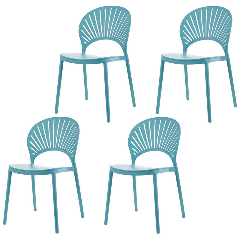 Contemporary Kitchen Stackable Chairs Plastic Dining Armless Side Chair Blue 4 Piece Set Clearhalo ' kitchen&dining_furn' 'Dining Chairs' 'Dining Tables & Seating' 'dining_chair' 'furn' 'furn_dining_chair' 'Furniture' 'furniture_dining_chair' 'Kitchen & Dining Furniture' 'kitchen' 4577776