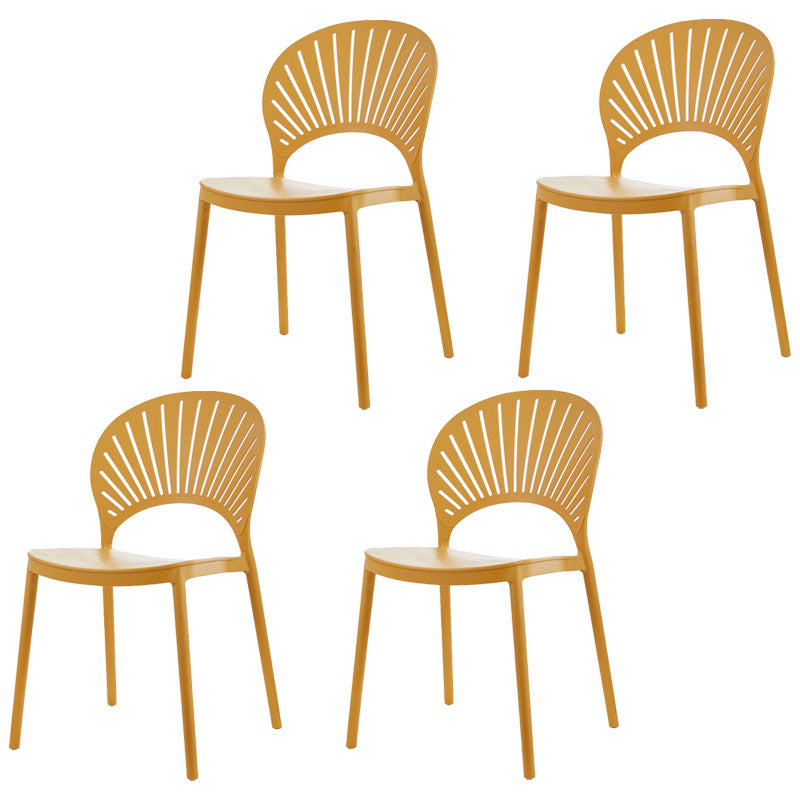 Contemporary Kitchen Stackable Chairs Plastic Dining Armless Side Chair Ginger 4 Piece Set Clearhalo ' kitchen&dining_furn' 'Dining Chairs' 'Dining Tables & Seating' 'dining_chair' 'furn' 'furn_dining_chair' 'Furniture' 'furniture_dining_chair' 'Kitchen & Dining Furniture' 'kitchen' 4577779