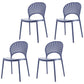 Contemporary Kitchen Stackable Chairs Plastic Dining Armless Side Chair Gray-Blue 4 Piece Set Clearhalo ' kitchen&dining_furn' 'Dining Chairs' 'Dining Tables & Seating' 'dining_chair' 'furn' 'furn_dining_chair' 'Furniture' 'furniture_dining_chair' 'Kitchen & Dining Furniture' 'kitchen' 4577785