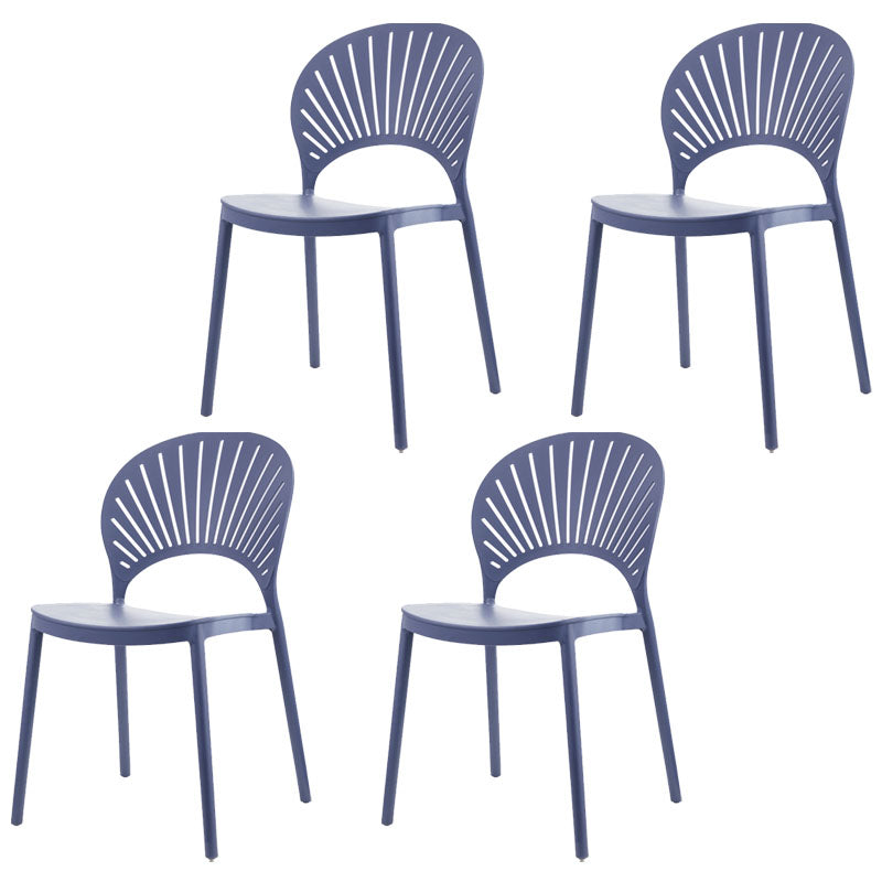 Contemporary Kitchen Stackable Chairs Plastic Dining Armless Side Chair Gray-Blue 4 Piece Set Clearhalo ' kitchen&dining_furn' 'Dining Chairs' 'Dining Tables & Seating' 'dining_chair' 'furn' 'furn_dining_chair' 'Furniture' 'furniture_dining_chair' 'Kitchen & Dining Furniture' 'kitchen' 4577785
