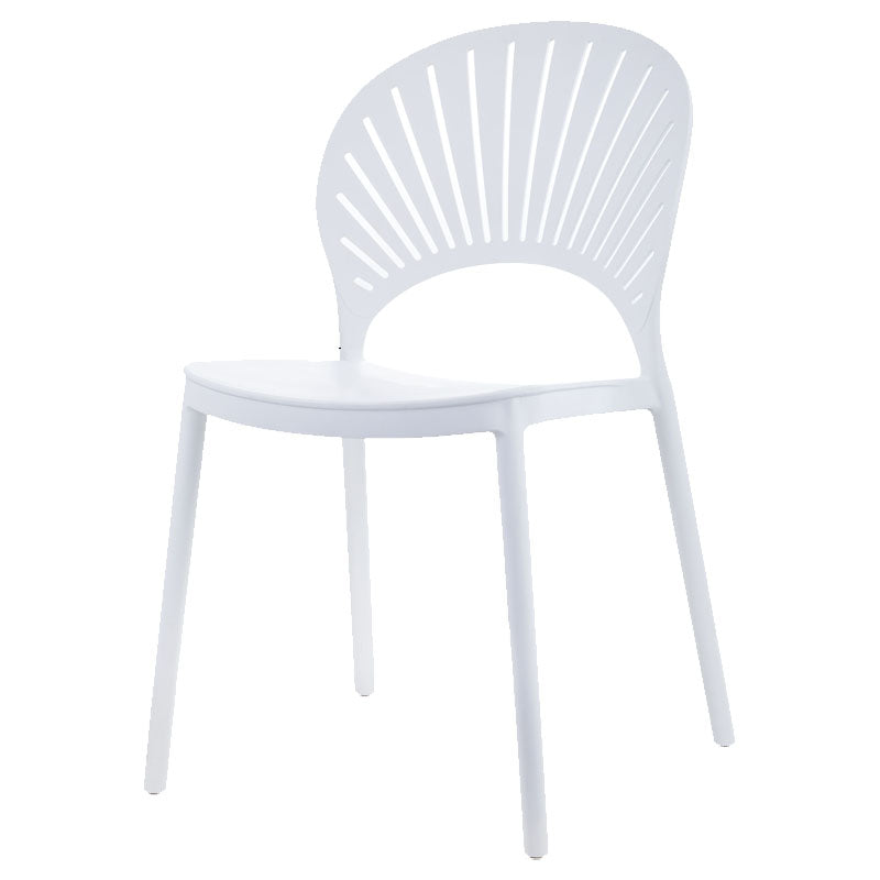Contemporary Kitchen Stackable Chairs Plastic Dining Armless Side Chair White 1 Piece Clearhalo ' kitchen&dining_furn' 'Dining Chairs' 'Dining Tables & Seating' 'dining_chair' 'furn' 'furn_dining_chair' 'Furniture' 'furniture_dining_chair' 'Kitchen & Dining Furniture' 'kitchen' 4577786