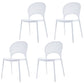 Contemporary Kitchen Stackable Chairs Plastic Dining Armless Side Chair White 4 Piece Set Clearhalo ' kitchen&dining_furn' 'Dining Chairs' 'Dining Tables & Seating' 'dining_chair' 'furn' 'furn_dining_chair' 'Furniture' 'furniture_dining_chair' 'Kitchen & Dining Furniture' 'kitchen' 4577788