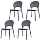 Contemporary Kitchen Stackable Chairs Plastic Dining Armless Side Chair Black 4 Piece Set Clearhalo ' kitchen&dining_furn' 'Dining Chairs' 'Dining Tables & Seating' 'dining_chair' 'furn' 'furn_dining_chair' 'Furniture' 'furniture_dining_chair' 'Kitchen & Dining Furniture' 'kitchen' 4577791