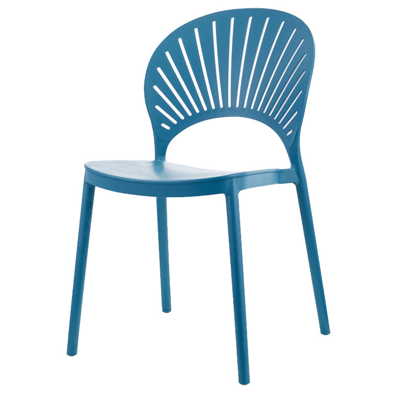 Contemporary Kitchen Stackable Chairs Plastic Dining Armless Side Chair Peacock Blue 1 Piece Clearhalo ' kitchen&dining_furn' 'Dining Chairs' 'Dining Tables & Seating' 'dining_chair' 'furn' 'furn_dining_chair' 'Furniture' 'furniture_dining_chair' 'Kitchen & Dining Furniture' 'kitchen' 4577792