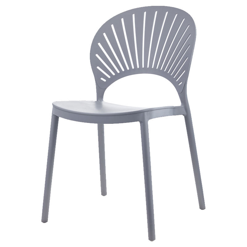 Contemporary Kitchen Stackable Chairs Plastic Dining Armless Side Chair Grey 1 Piece Clearhalo ' kitchen&dining_furn' 'Dining Chairs' 'Dining Tables & Seating' 'dining_chair' 'furn' 'furn_dining_chair' 'Furniture' 'furniture_dining_chair' 'Kitchen & Dining Furniture' 'kitchen' 4577795