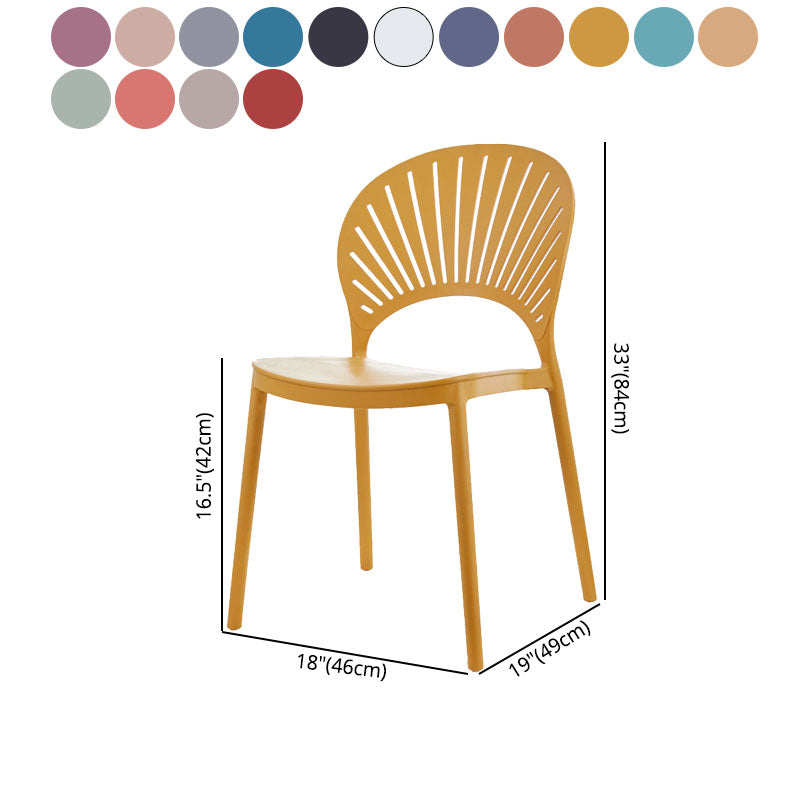 Contemporary Kitchen Stackable Chairs Plastic Dining Armless Side Chair Clearhalo ' kitchen&dining_furn' 'Dining Chairs' 'Dining Tables & Seating' 'dining_chair' 'furn' 'furn_dining_chair' 'Furniture' 'furniture_dining_chair' 'Kitchen & Dining Furniture' 'kitchen' 4577801