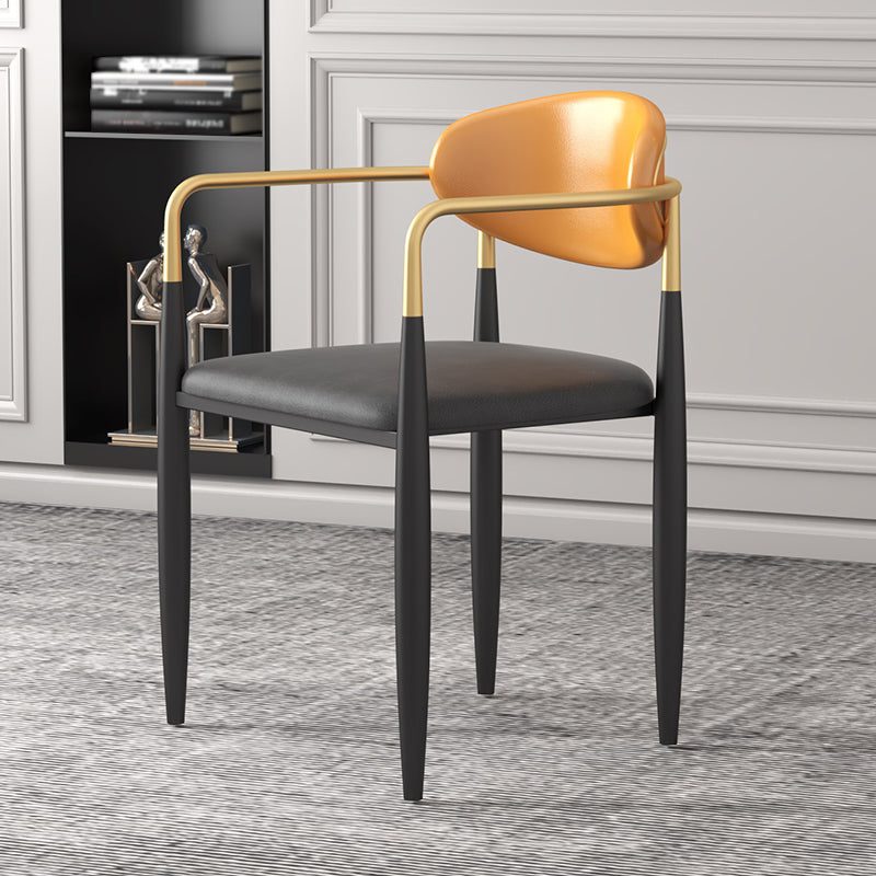 Contemporary Kitchen Chair Dining Arm Side Chair with Metal Legs Clearhalo ' kitchen&dining_furn' 'Dining Chairs' 'Dining Tables & Seating' 'dining_chair' 'furn' 'furn_dining_chair' 'Furniture' 'furniture_dining_chair' 'Kitchen & Dining Furniture' 'kitchen' 4577802