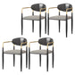 Contemporary Kitchen Chair Dining Arm Side Chair with Metal Legs Black 4 Piece Set Clearhalo ' kitchen&dining_furn' 'Dining Chairs' 'Dining Tables & Seating' 'dining_chair' 'furn' 'furn_dining_chair' 'Furniture' 'furniture_dining_chair' 'Kitchen & Dining Furniture' 'kitchen' 4577806