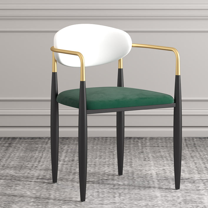 Contemporary Kitchen Chair Dining Arm Side Chair with Metal Legs Clearhalo ' kitchen&dining_furn' 'Dining Chairs' 'Dining Tables & Seating' 'dining_chair' 'furn' 'furn_dining_chair' 'Furniture' 'furniture_dining_chair' 'Kitchen & Dining Furniture' 'kitchen' 4577807