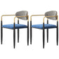 Contemporary Kitchen Chair Dining Arm Side Chair with Metal Legs Blue 2 Piece Set Clearhalo ' kitchen&dining_furn' 'Dining Chairs' 'Dining Tables & Seating' 'dining_chair' 'furn' 'furn_dining_chair' 'Furniture' 'furniture_dining_chair' 'Kitchen & Dining Furniture' 'kitchen' 4577811