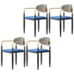 Contemporary Kitchen Chair Dining Arm Side Chair with Metal Legs Blue 4 Piece Set Clearhalo ' kitchen&dining_furn' 'Dining Chairs' 'Dining Tables & Seating' 'dining_chair' 'furn' 'furn_dining_chair' 'Furniture' 'furniture_dining_chair' 'Kitchen & Dining Furniture' 'kitchen' 4577813
