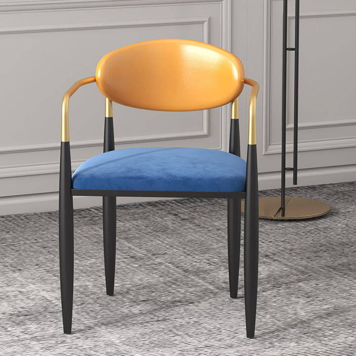 Contemporary Kitchen Chair Dining Arm Side Chair with Metal Legs Clearhalo ' kitchen&dining_furn' 'Dining Chairs' 'Dining Tables & Seating' 'dining_chair' 'furn' 'furn_dining_chair' 'Furniture' 'furniture_dining_chair' 'Kitchen & Dining Furniture' 'kitchen' 4577818
