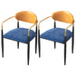 Contemporary Kitchen Chair Dining Arm Side Chair with Metal Legs Orange Blue 2 Piece Set Clearhalo ' kitchen&dining_furn' 'Dining Chairs' 'Dining Tables & Seating' 'dining_chair' 'furn' 'furn_dining_chair' 'Furniture' 'furniture_dining_chair' 'Kitchen & Dining Furniture' 'kitchen' 4577821